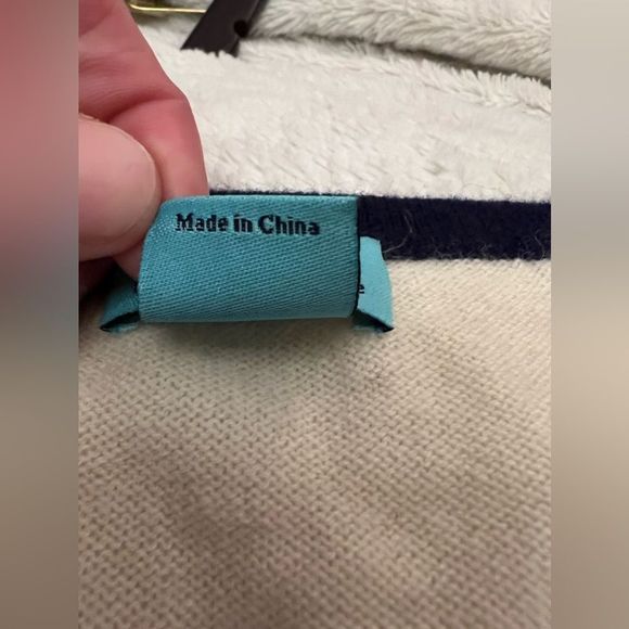 Tuckernuck Two Bees 100% Cashmere Striped Anchor Tunic Ivory/Navy/Red Size M - Picture 12 of 12